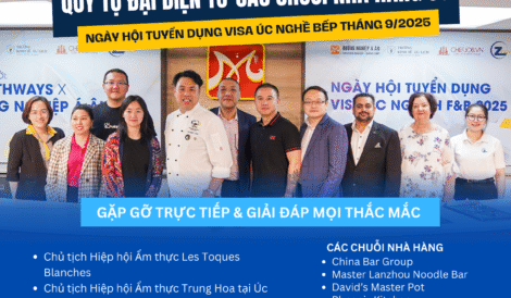 Ngày Hội Tuyển Dụng Visa Úc Nghề Bếp Tháng 9/2025 – Cơ Hội Làm Việc & Định Cư Cho Ứng Viên Việt Nam poster
