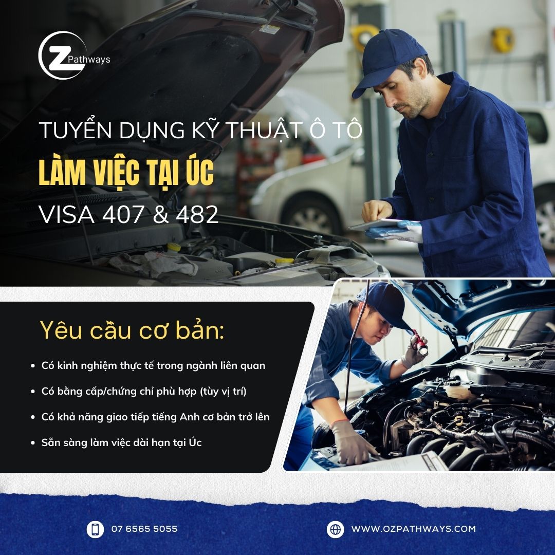 TUYỂN DỤNG KỸ THUẬT Ô TÔ – LÀM VIỆC TẠI ÚC | VISA 407 & 482 1