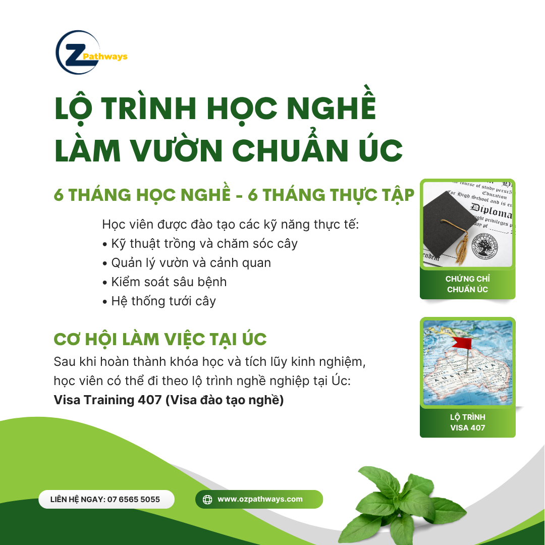 Học nghề làm vườn chuẩn Úc tại TP.HCM – Lộ trình Visa 407 2