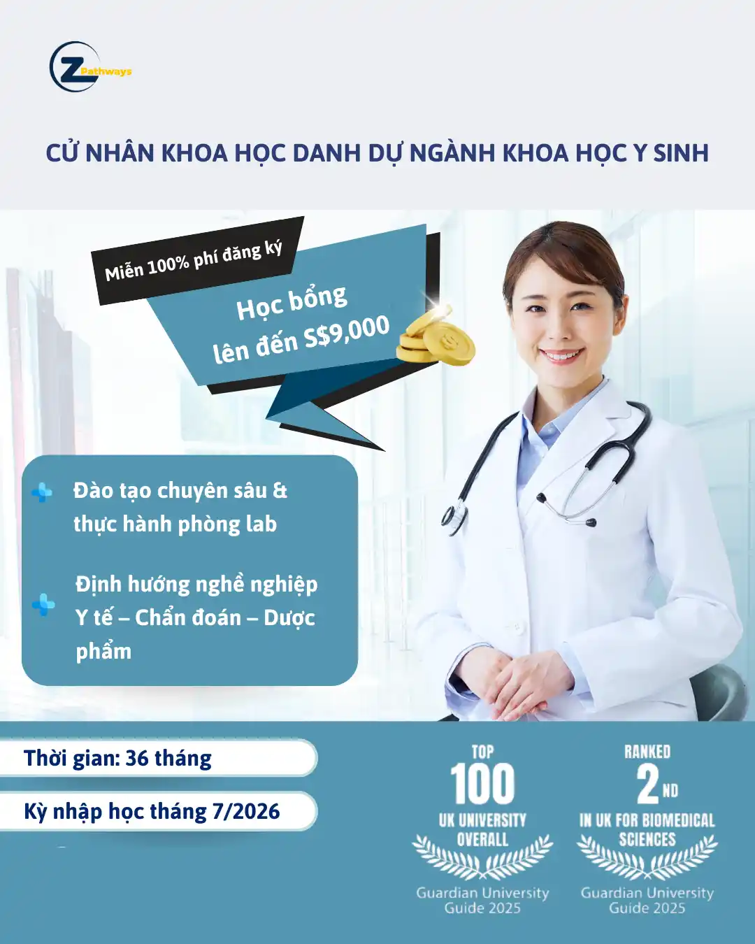 Du học Singapore ngành Khoa học Y sinh 2026
